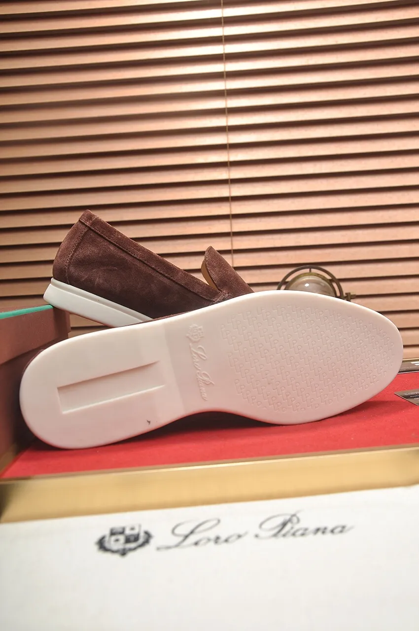 Men's shoes 💰400💶[𝐥𝐨𝐫𝐨 𝐏𝐢𝐚𝐧𝐚] [Couple model] High-end quality, affordable price, LP classic loafers, Italian treasure brand, the only brand that can match Hermès! Only after wearing it do we know that we can’t live up to our feet. Women’s code: 35-40 (customized sizes 34, 41, 42 are non-returnable) Men’s code: 38-44 (customized 45, 46, 47, 48 are non-refundable) Fabric: Customized imported cashmere Lining: Customized imported fetal cowhide Foot: Imported benzene-dyed calfskin Outsole: Exclusive original glass rubber outsole